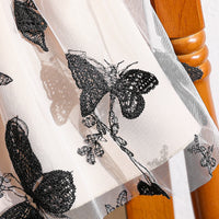 Girls Black Butterfly Printed Flutter Sleeve Fit & Flare Dress Casual Dresses