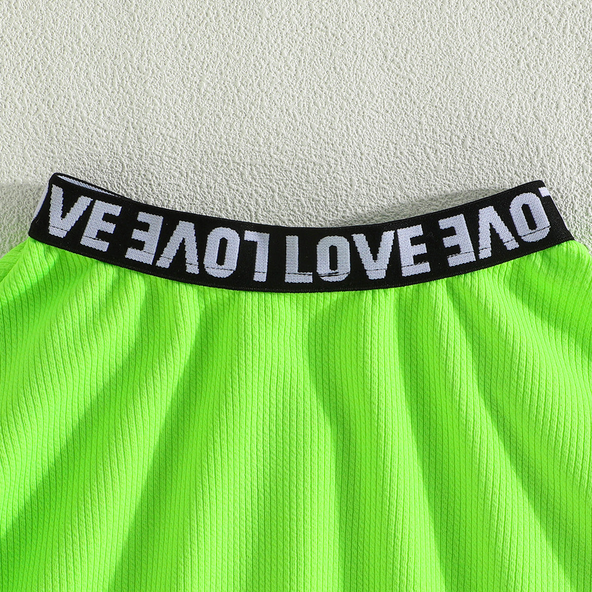 Girls Neon Green Sleeveless Crop Top With Flared Skirt Set 2 pc. Sets