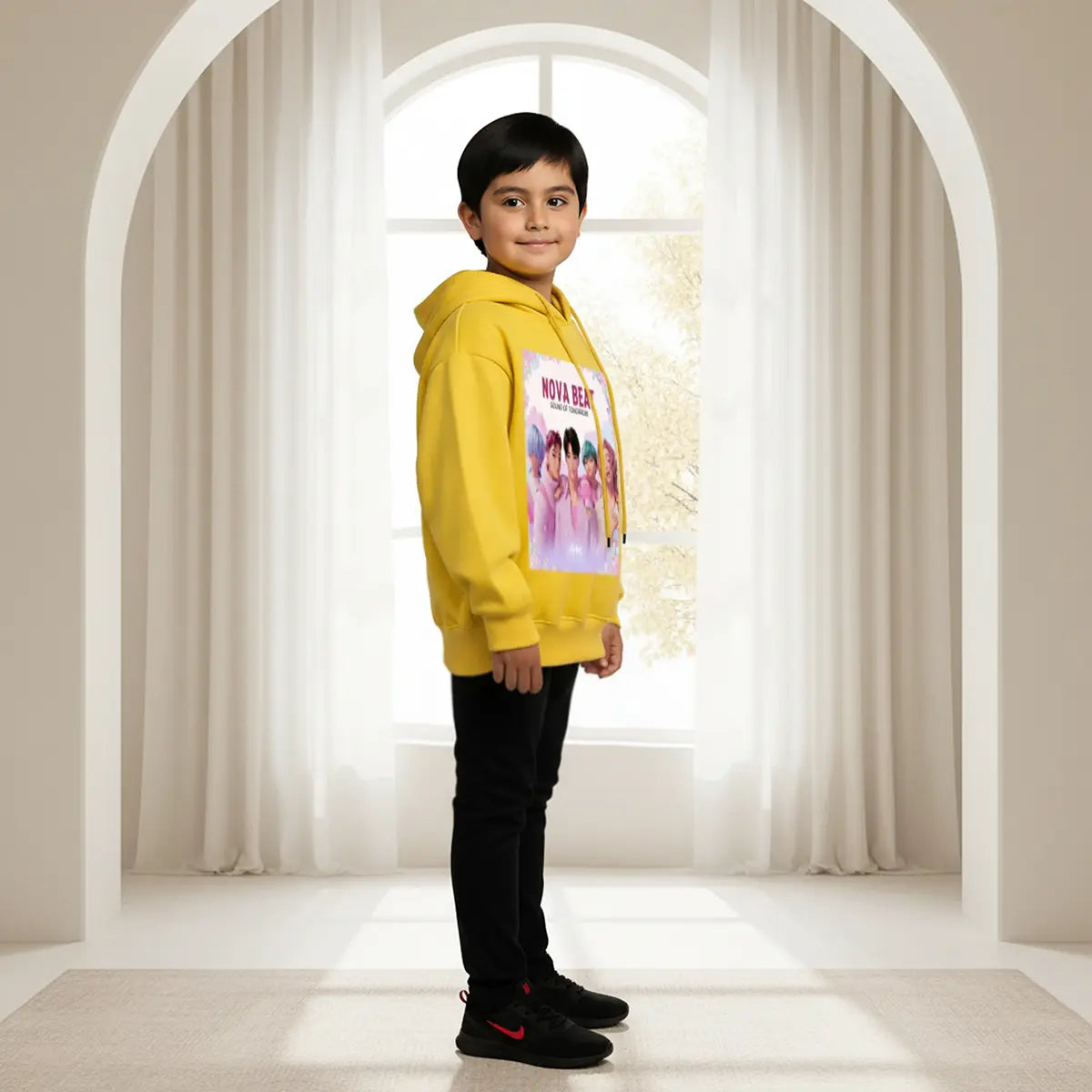 Boys Yellow K-Pop Nova -Beat Graphics Hoodie Sweatshirts & Hoodies