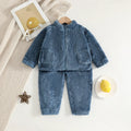 Girls Blue Polar Fleece Zipper Jacket With Jogger Co-ord Sets Sets Blue 1-2 Y