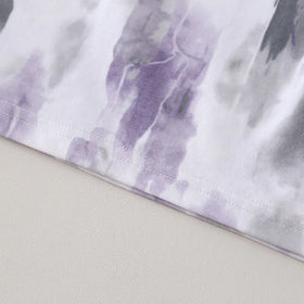 Boys Lavender Tie-Dye Printed Round Neck T-Shirt With Denim Shorts Sets 2 pc. Sets