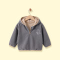 Boys Grey Dinosaur Embroidered Hooded Jacket Coats & Jackets Grey 1-2 Y