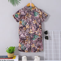 Boys Multicolor Short Sleeve Printed Shirt With Elasticated Shorts Set 2 pc. Sets