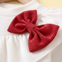 Girls Red Bow Applique Long Sleeve Top with Skirt Sets 2 pc. Sets
