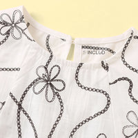 Girls White Floral Sleeveless Top With Pants Sets 2 pc. Sets