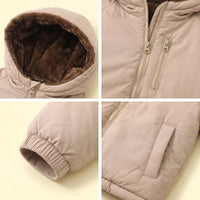 Boys Beige Long Sleeve Hooded Zip-up Jacket Coats & Jackets