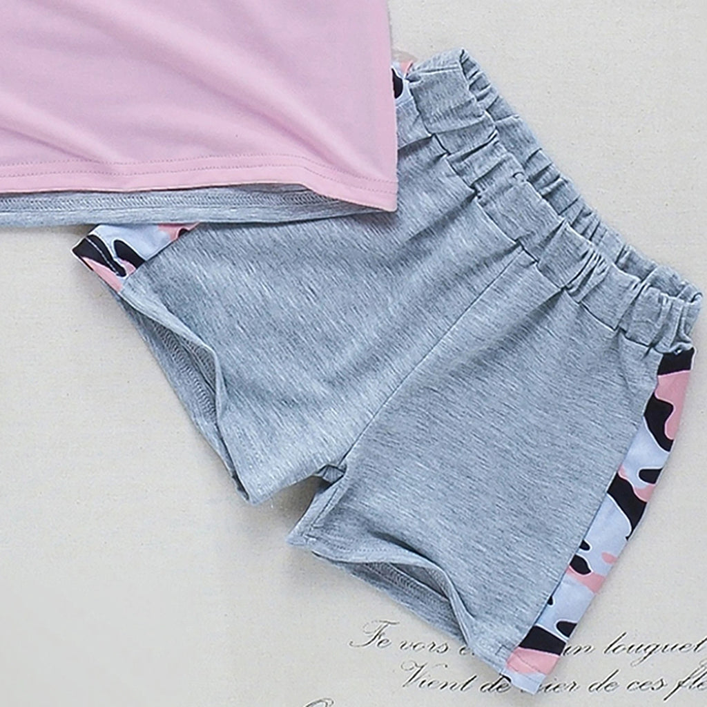 Boys Grey Typography Print Short Sleeve T-Shirt With Shorts Sets 2 pc. Sets