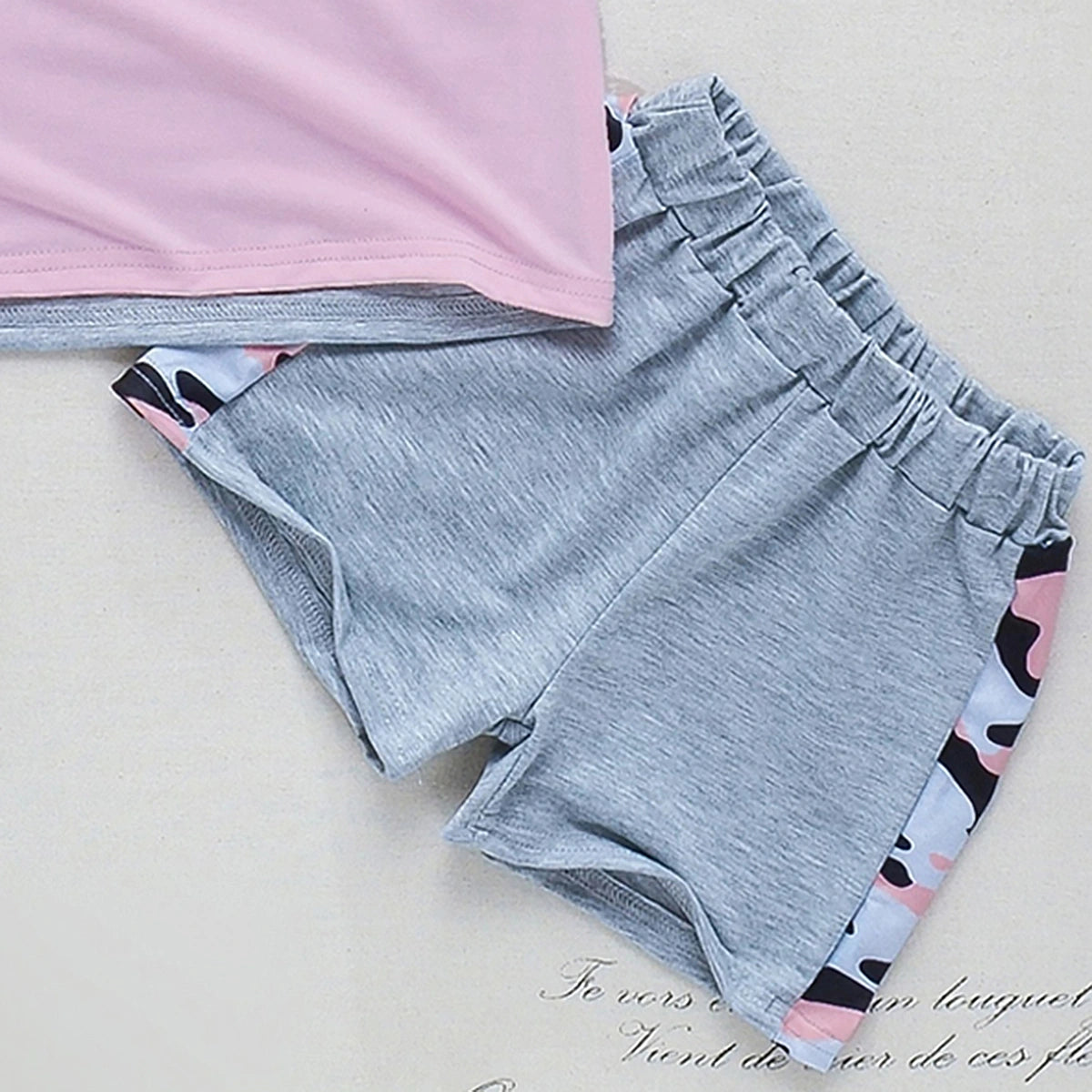 Boys Grey Typography Print Short Sleeve T-Shirt With Shorts Sets 2 pc. Sets