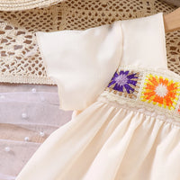 Girls Apricot Lace Patched Short Sleeves Top & Pants Co-ord Sets Sets