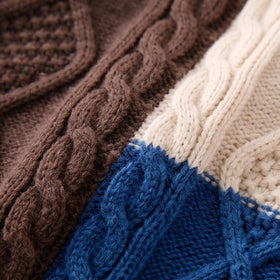 Boys Multicolour Cable Knit Long Sleeve Cardigan Sweaters & Cardigans