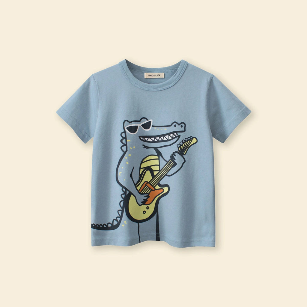 Boys Grey Graphic Cartoon Printed T-Shirt Tshirts