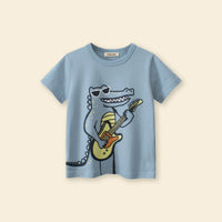 Boys Grey Graphic Cartoon Printed T-Shirt Tshirts