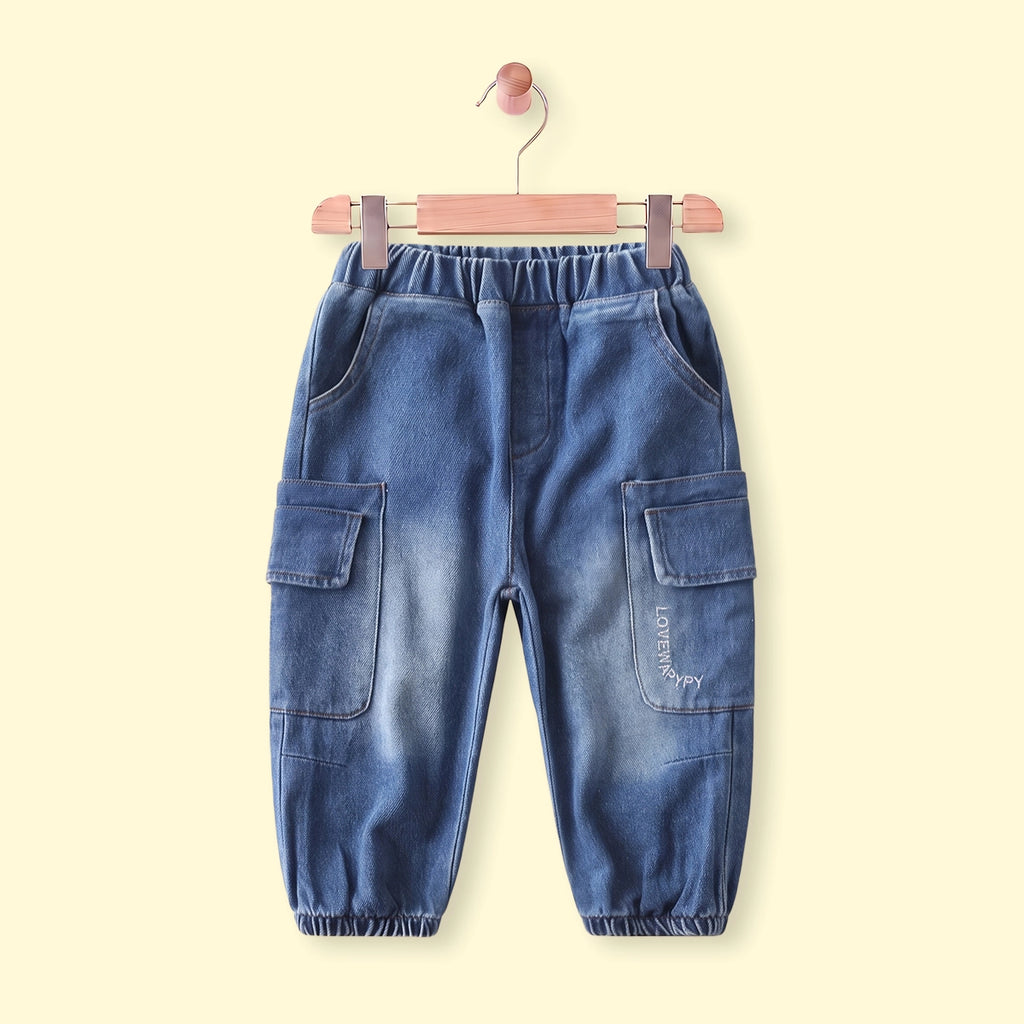 Boys Blue Elasticated Waist Denim Pants Pants Blue 1-2 Y