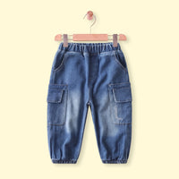 Boys Blue Elasticated Waist Denim Pants Pants Blue 1-2 Y