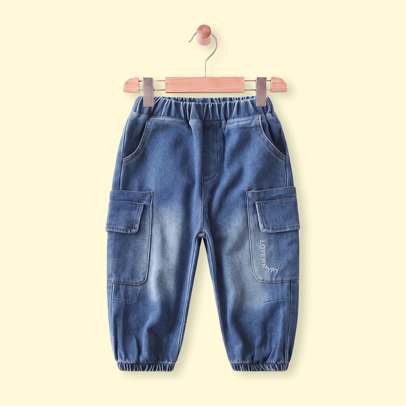 Boys Blue Elasticated Waist Denim Pants Pants Blue 1-2 Y