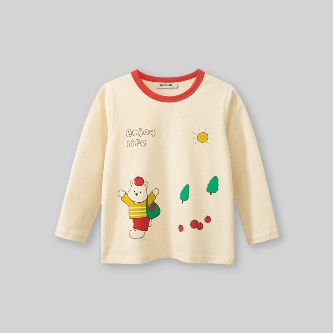Girls Cartoon Print Short Sleeves T-shirt Tshirts   