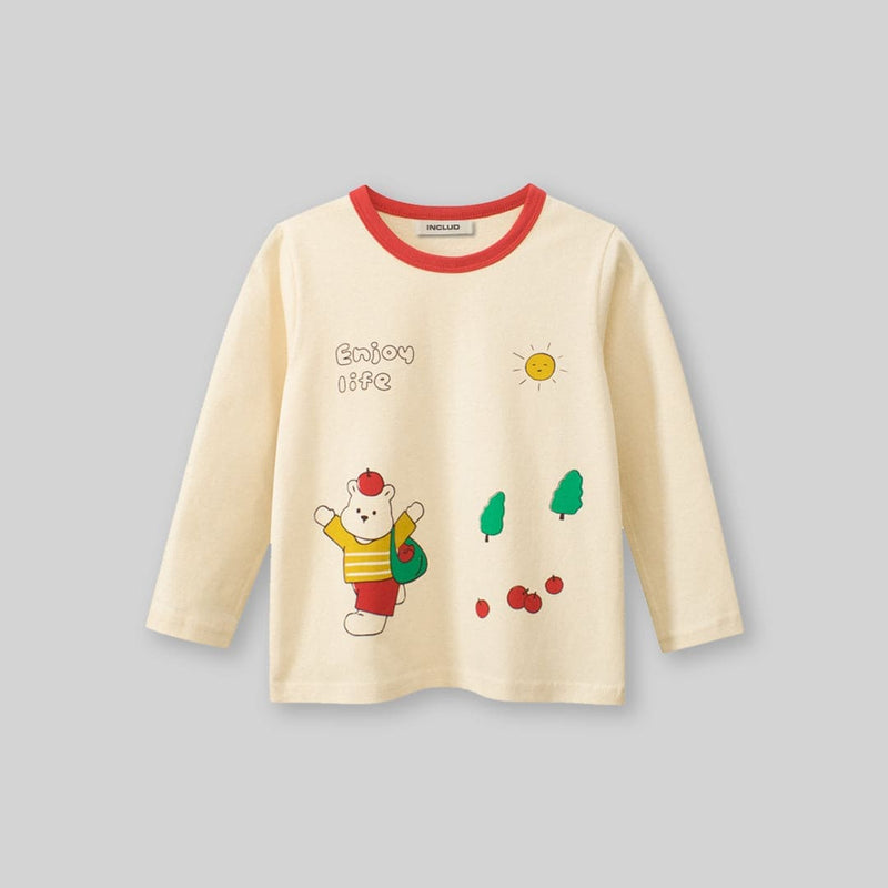 Girls Cartoon Print Short Sleeves T-shirt Tshirts   
