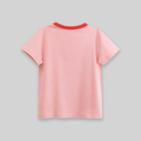 Girls Pink Typographic Print Short Sleeve T-Shirt Tshirts