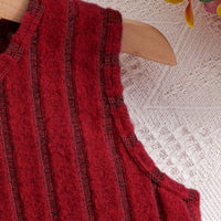 Girls Burgundy Textured Sleeveless Fit & Flare Dress Casual Dresses