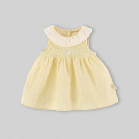 Girls Yellow Embroidered Fit & Flare Casual Dress Casual Dresses Yellow 1-2 Y