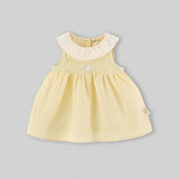 Girls Yellow Embroidered Fit & Flare Casual Dress Casual Dresses Yellow 1-2 Y