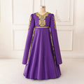 Girls Purple Embroidered Fit & Flare Dress With Long Sleeves Casual Dresses Purple 7-8 Y