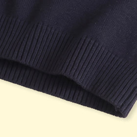 Boys Navy Blue Jacquard V-Neck Sweater Vest Sweaters & Cardigans