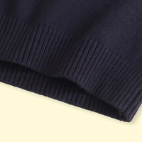 Boys Navy Blue Jacquard V-Neck Sweater Vest Sweaters & Cardigans
