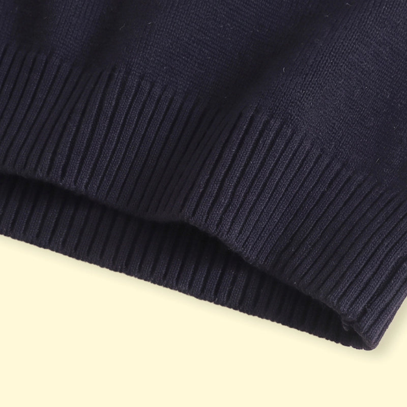 Boys Navy Blue Jacquard V-Neck Sweater Vest Sweaters & Cardigans
