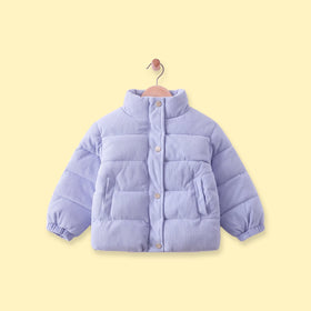 Girls Lavender Textured Long Sleeve Jacket Coats & Jackets Lavender 1-2 Y