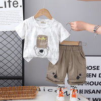 Boys White Tie & Dye Printed Short Sleeves T-Shirt With Shorts Set 2 pc. Sets White 1-2 Y