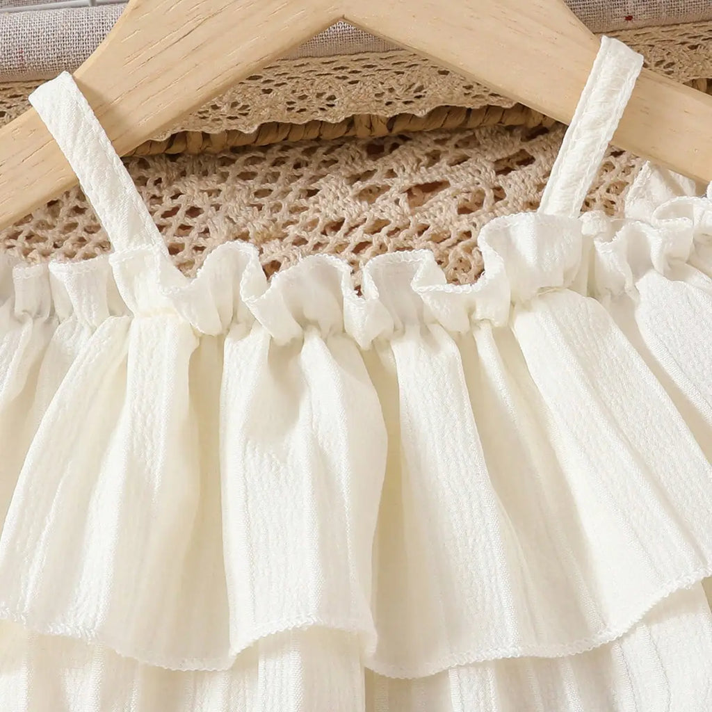Girls White Off Shoulder Fit & Flare Dress Casual Dresses