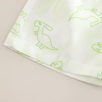 Boys Green Dinosaur Printed Shirt With Sleeveless T-Shirt And Shorts Set 3 pc. Sets