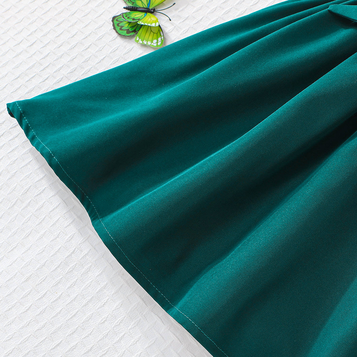 Girls Green Short Sleeve Shirt Dress Casual Dresses