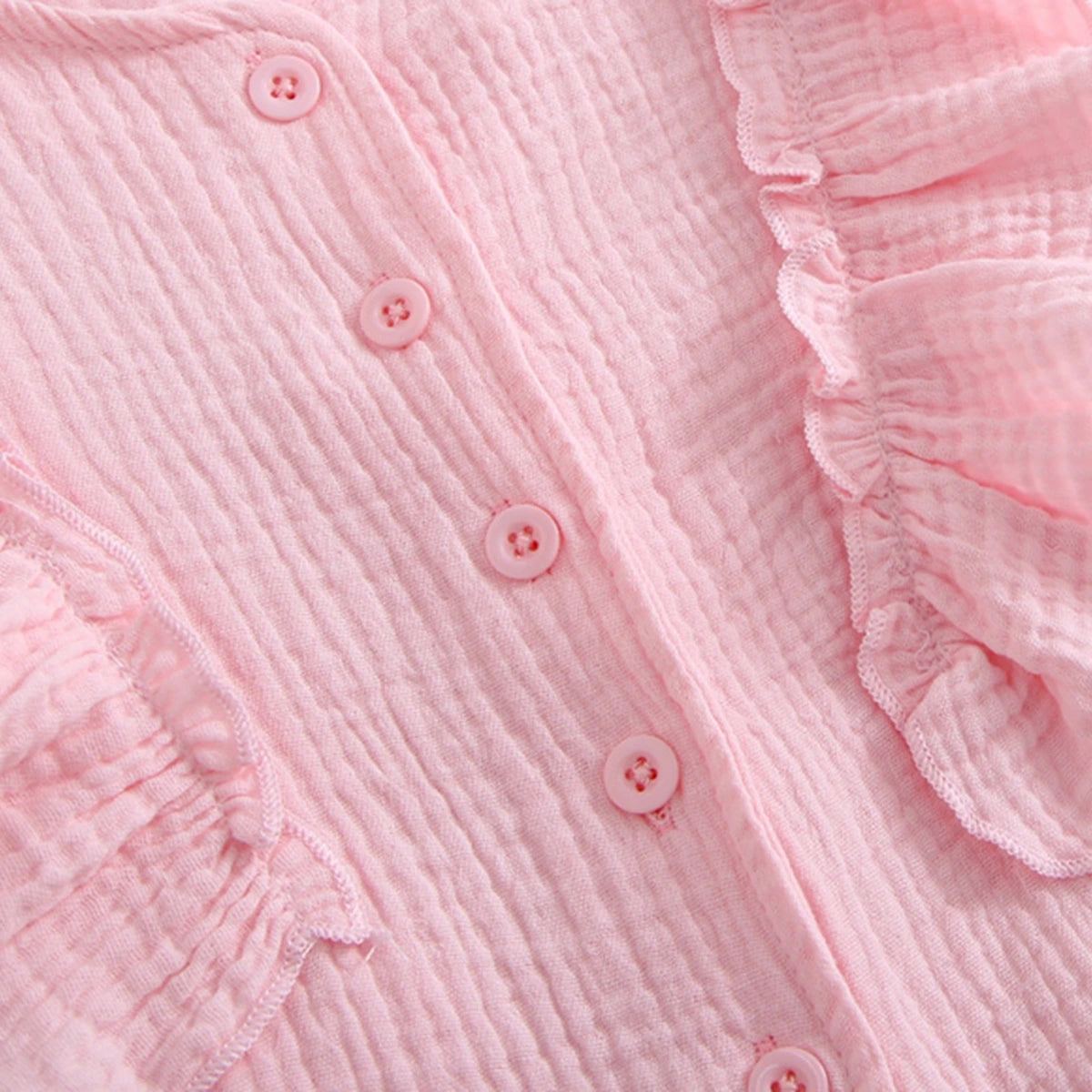 Girls Pink Textured Ruffled Top with Tiered Skirt Sets 2 pc. Sets
