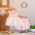Girls Pink Sleeveless Lace Hem Top With Bloomer-style Shorts Sets Sets Pink 1-2 Y