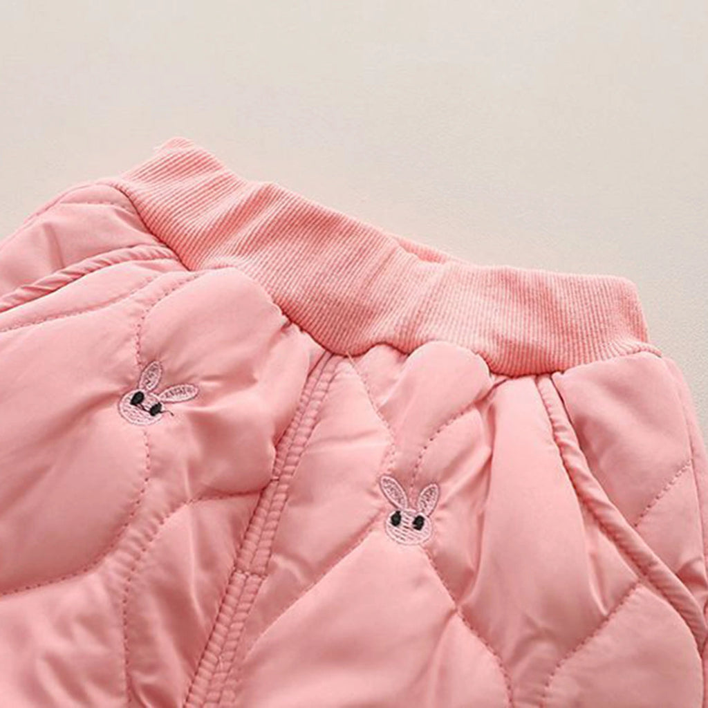 Girls Pink Embroidered High Neck Sweatshirt With jogger Co-ord Sets Sets