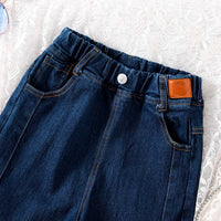 Girls Cross Pocket Straight Fit Denim Trousers Pants   
