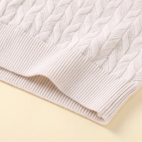 Boys Beige Geometric Jacquard Sleeveless Cardigan Sweaters & Cardigans