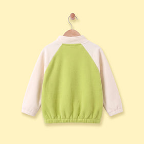 Boys Lime Green Colorblocked Long Sleeve Jacket Coats & Jackets
