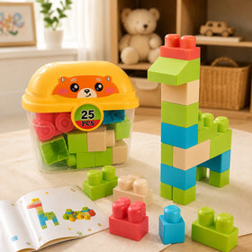 Unisex Yellow 25 PCS Soft Glue Building Blocks for Kids Trending Accessories