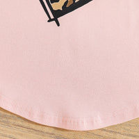 Girls Pink Short Sleeve Heart Print T-Shirt With Pants Sets 2 pc. Sets