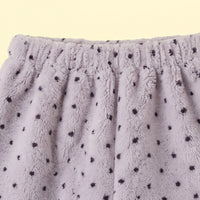 Girls Grey Polka Dot Printed Fleece Jacket & Pants Co-ord Sets Sets