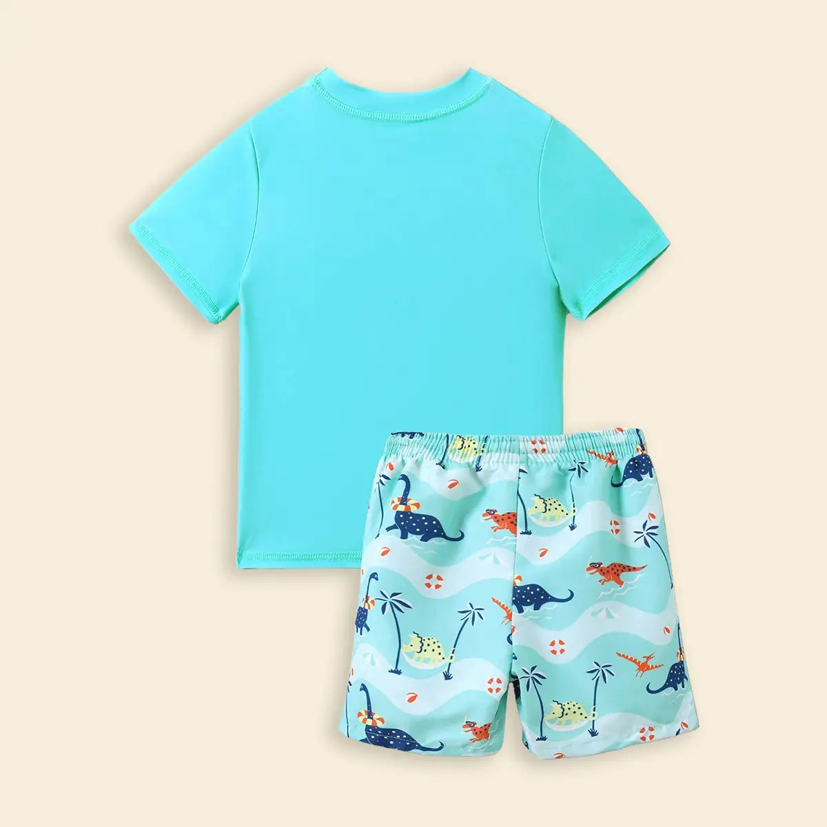 Boys Teal Animals Printed Short Sleeves T-Shirt & Shorts Swimsuit Sets Sets