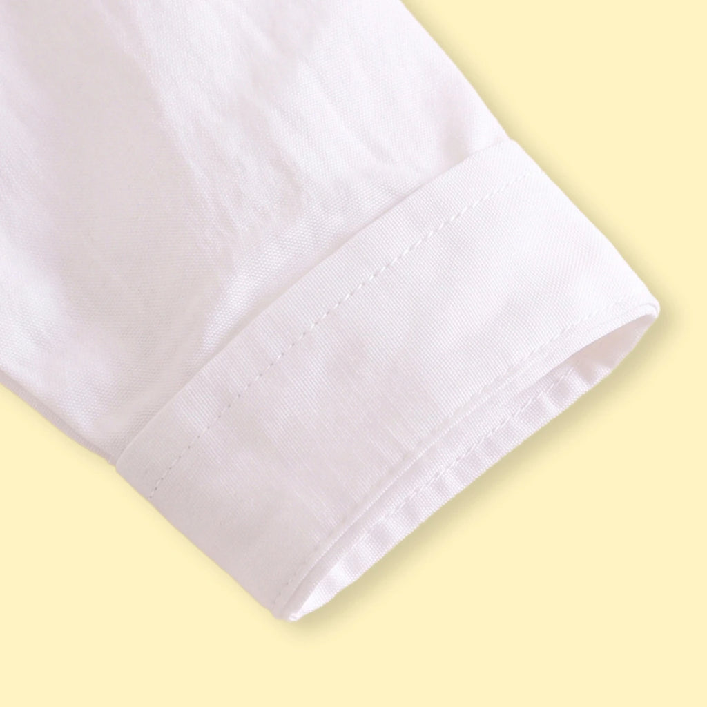 Boys White Embroidered Long Sleeve Shirt Shirts