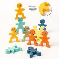 Kids Multicolor Wooden Emotion Stacking Blocks Toy Trending Accessories