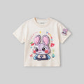 Girls Off White Bunny Print Short Sleeve T-Shirt Tshirts Off White 1-2 Y