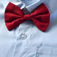 Boys Short Sleeve Shirt With Suspender Shorts Set Sets   