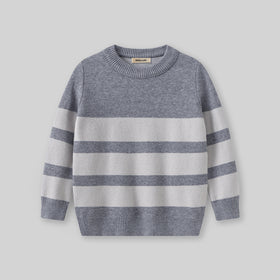 Boys Grey Stripes Pullover Winter Sweater Sweaters & Cardigans