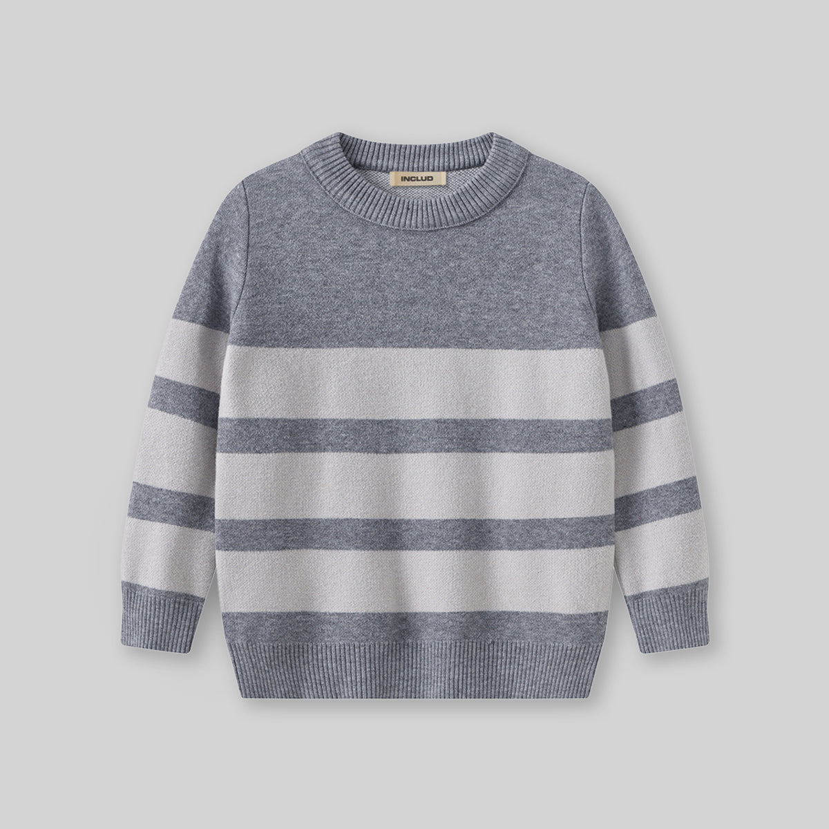 Boys Grey Stripes Pullover Winter Sweater Sweaters & Cardigans